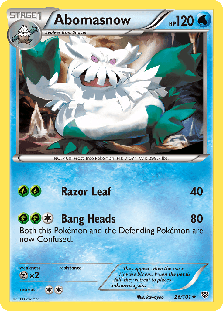 Abomasnow — Plasma Blast Pokémon TCG card by kawayoo