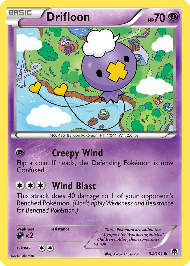 Drifloon — Plasma Blast Pokémon TCG card by Kyoko Umemoto