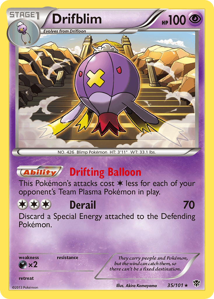 Drifblim — Plasma Blast Pokémon TCG card by Akira Komayama