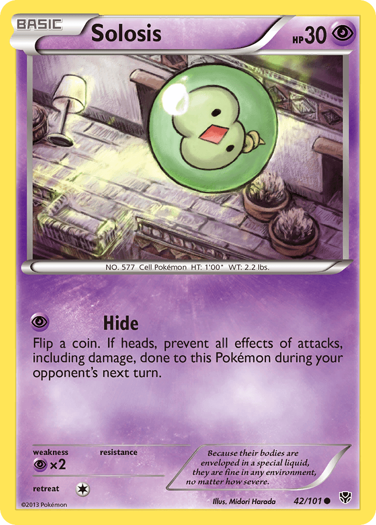 Solosis — Plasma Blast Pokémon TCG card by Midori Harada