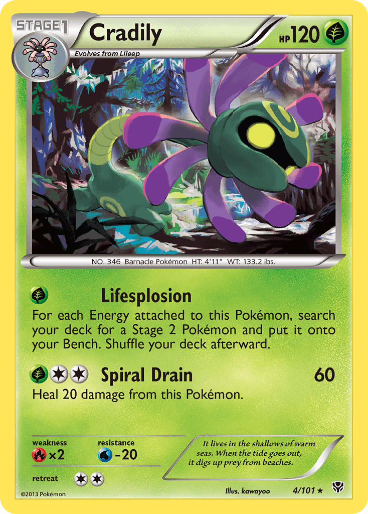Cradily — Plasma Blast Pokémon TCG card by kawayoo