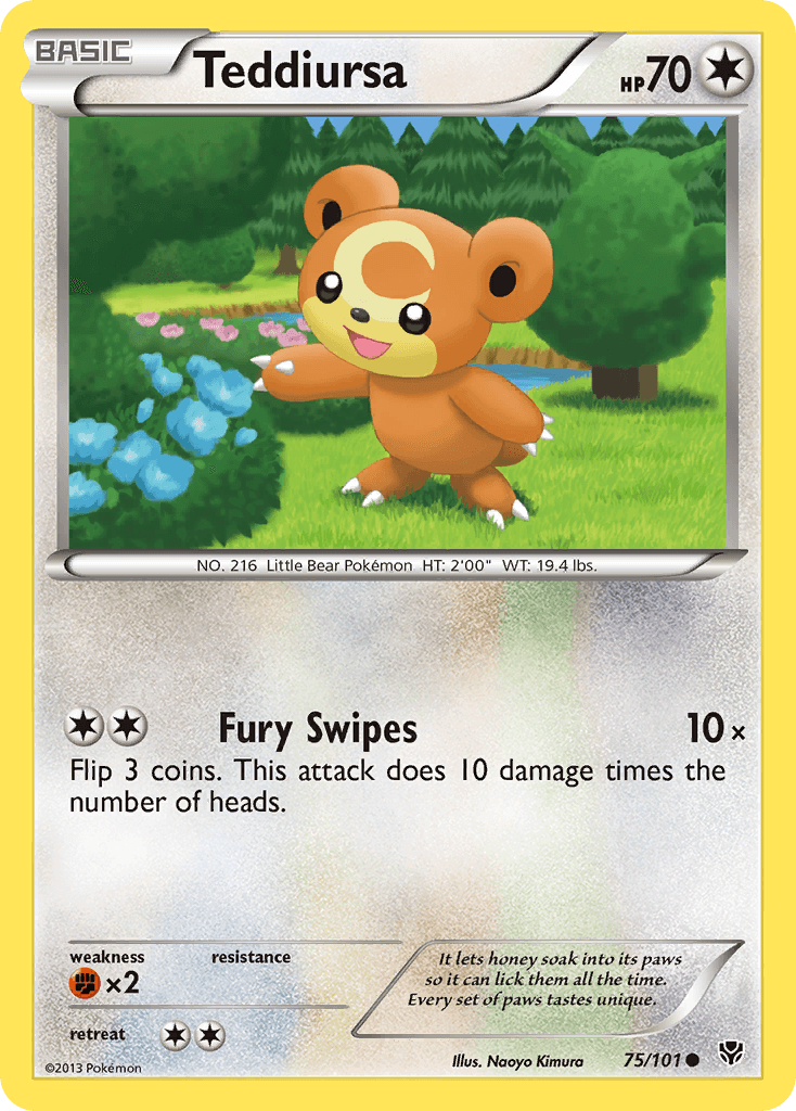 Teddiursa — Plasma Blast Pokémon TCG card by Naoyo Kimura