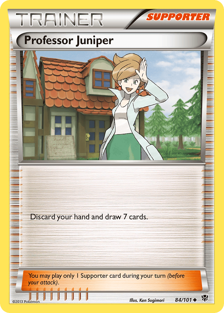 Professor Juniper — Plasma Blast Pokémon TCG card by Ken Sugimori