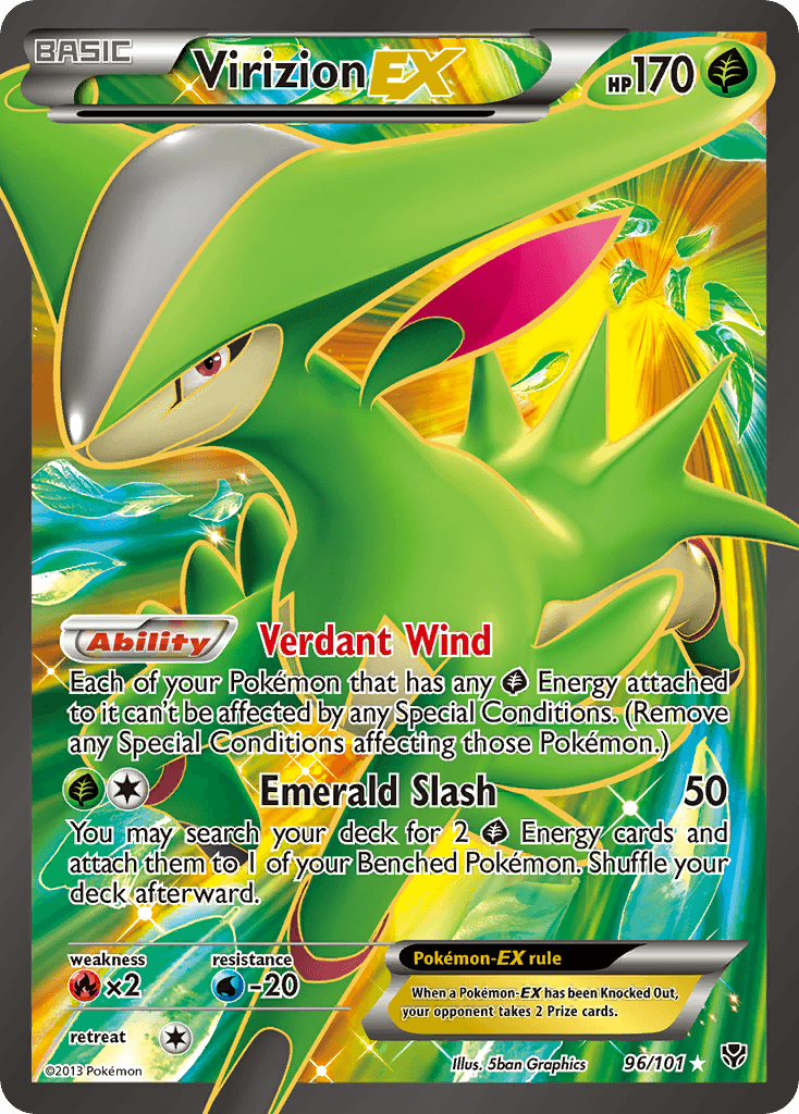 Virizion-EX — Plasma Blast Pokémon TCG card by Ryo Ueda