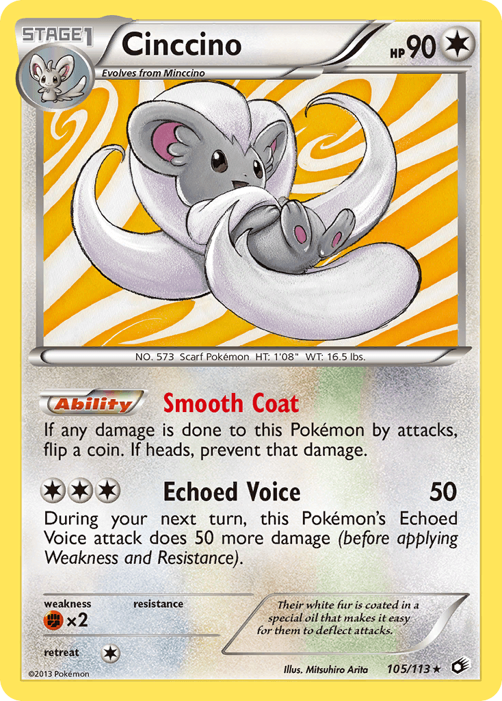 Cinccino — Legendary Treasures Pokémon TCG card by Mitsuhiro Arita