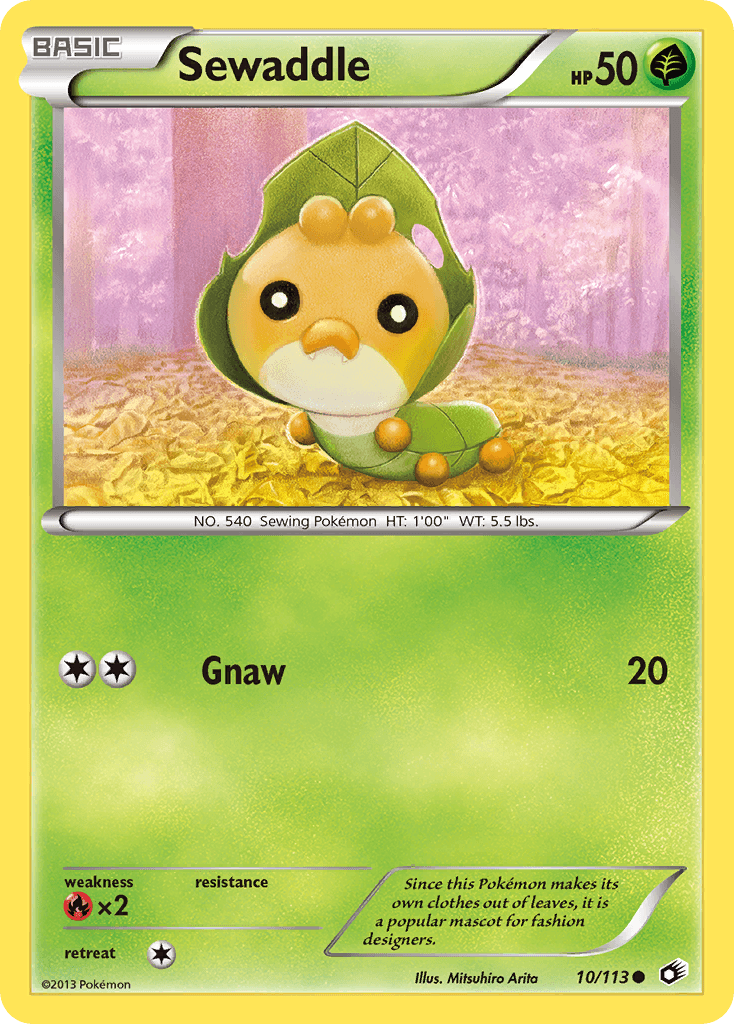 Sewaddle (10) — Legendary Treasures Pokémon TCG card by Mitsuhiro Arita