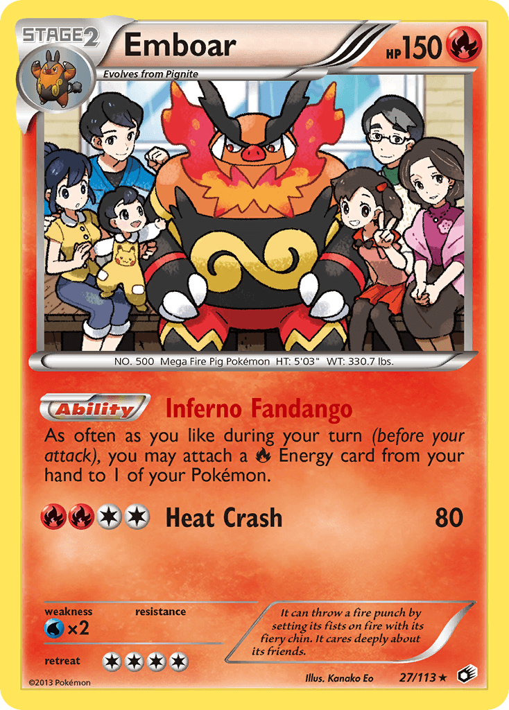 Emboar — Legendary Treasures Pokémon TCG card by Kanako Eo
