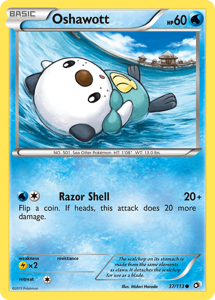 Oshawott — Legendary Treasures Pokémon TCG card by Midori Harada