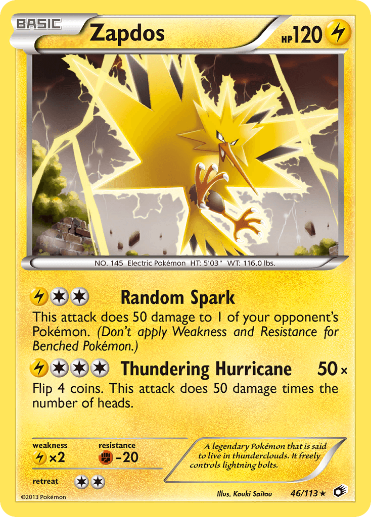 Zapdos — Legendary Treasures Pokémon TCG card by Kouki Saitou