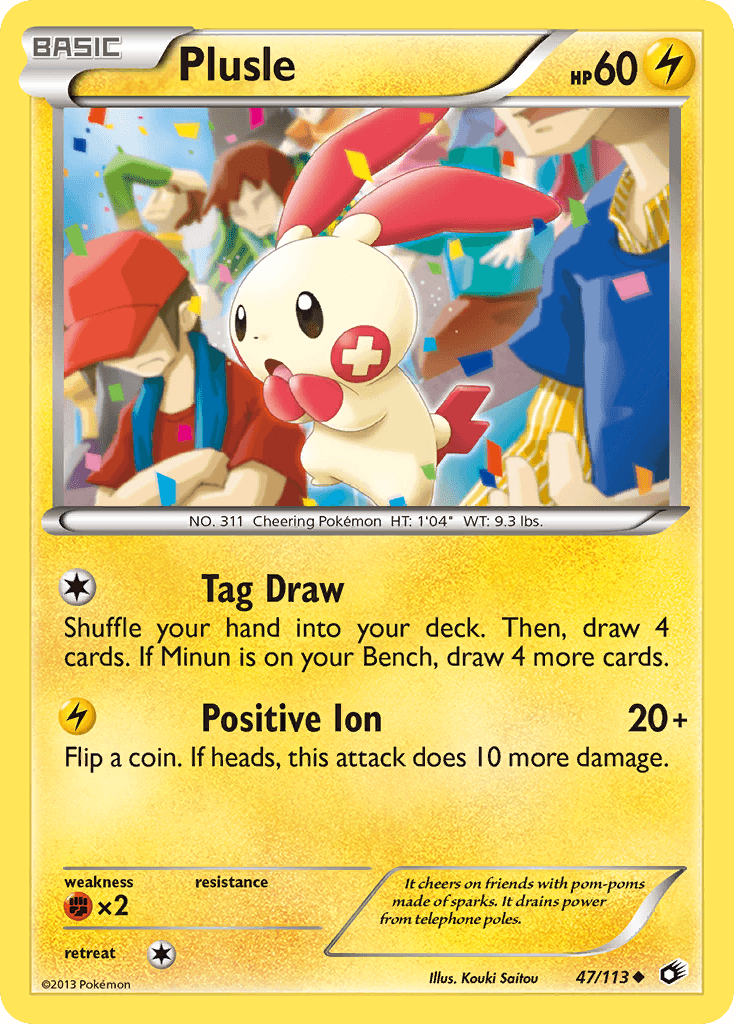Plusle — Legendary Treasures Pokémon TCG card by Kouki Saitou