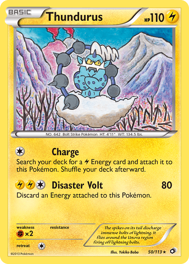 Thundurus — Legendary Treasures Pokémon TCG card by Yukiko Baba