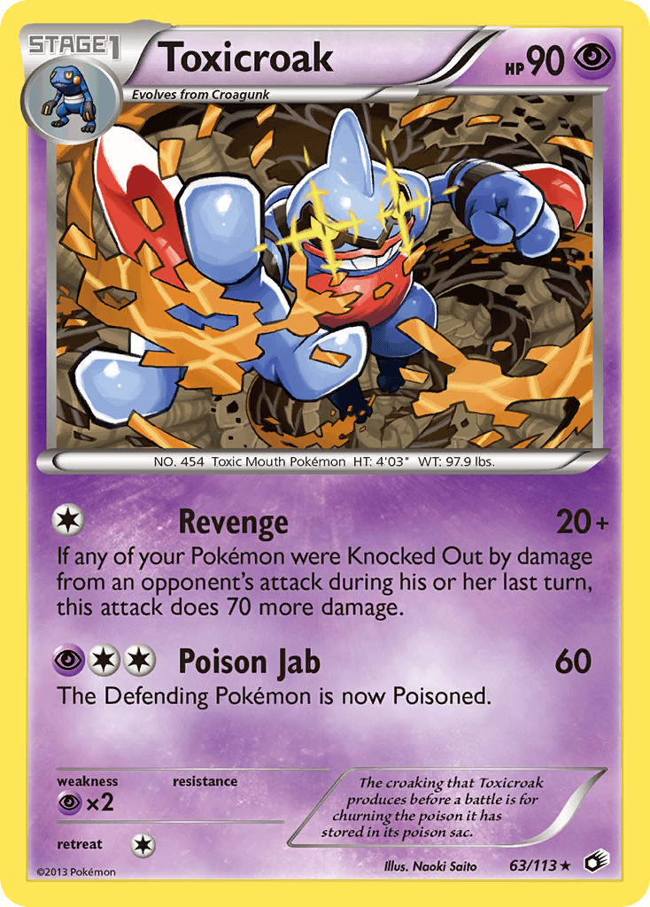 Toxicroak — Legendary Treasures Pokémon TCG card by Naoki Saito