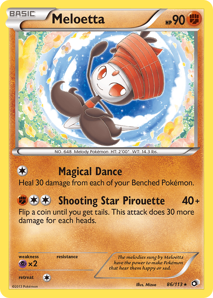 Meloetta (86) — Legendary Treasures Pokémon TCG card by Mizue