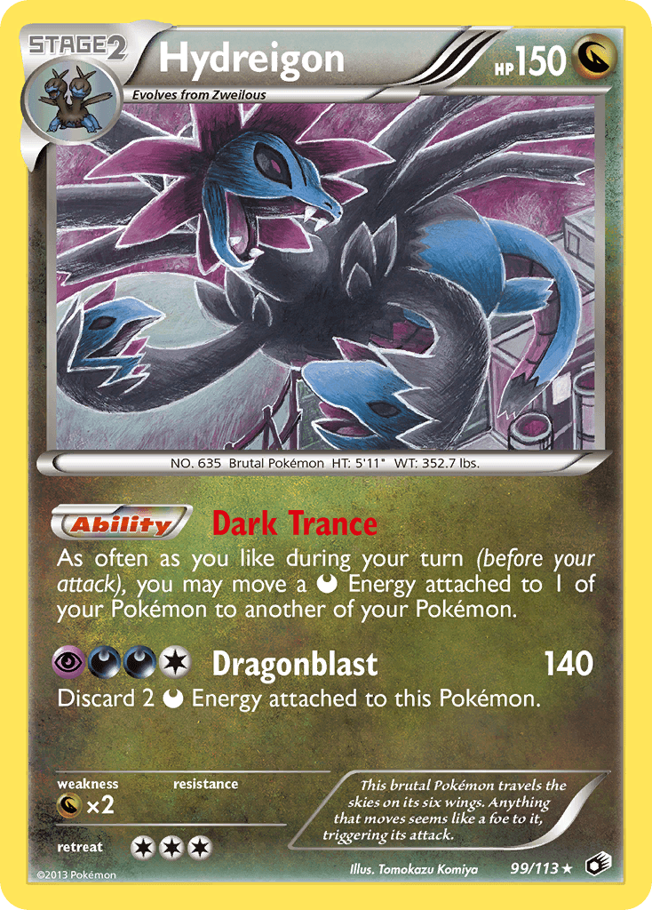 Hydreigon — Legendary Treasures Pokémon TCG card by Tomokazu Komiya