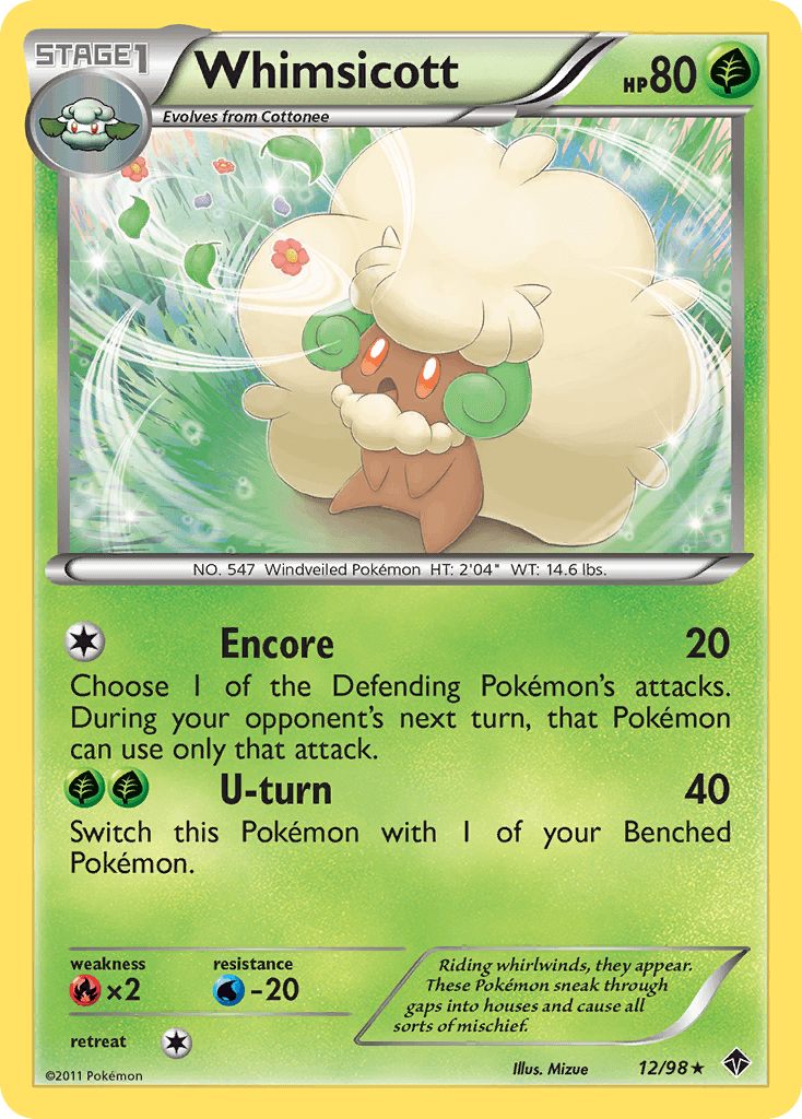 Whimsicott (12) — Emerging Powers Pokémon TCG card by Mizue