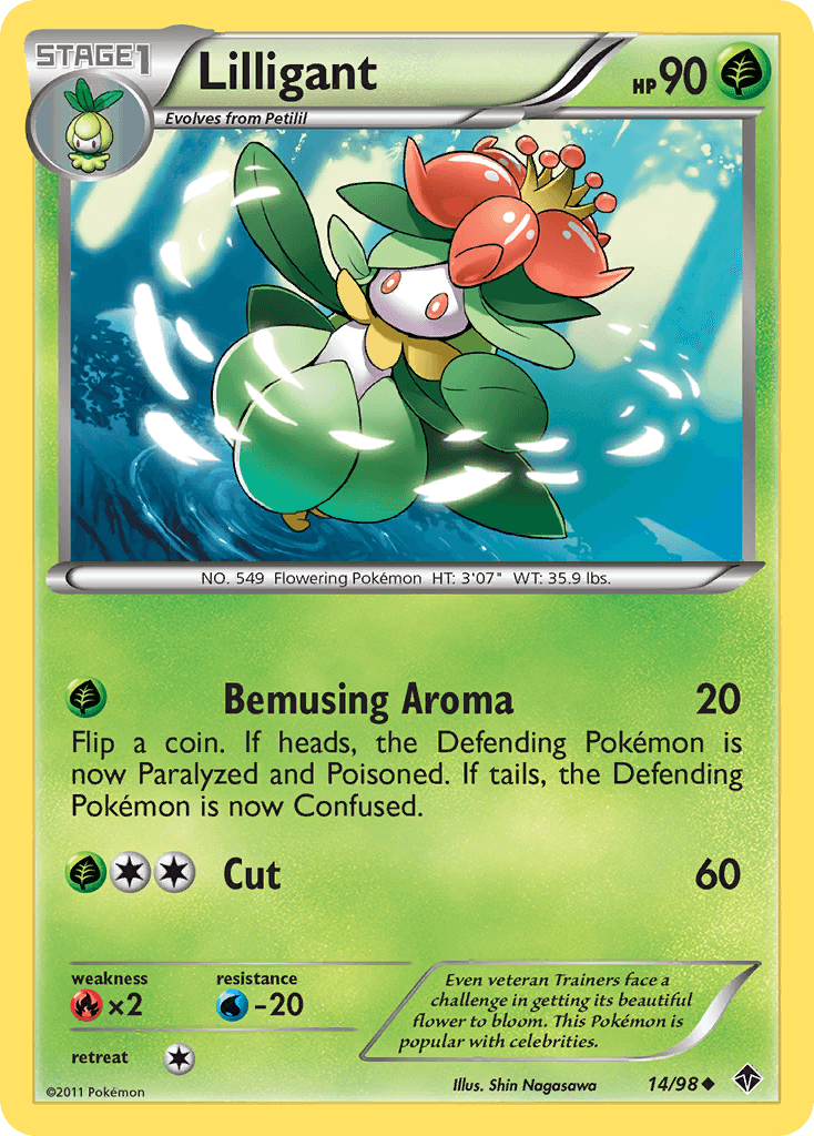 Lilligant — Emerging Powers Pokémon TCG card by Shin Nagasawa
