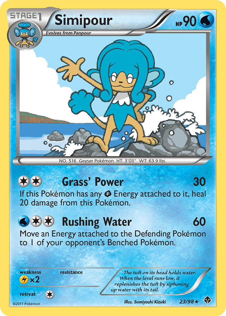 Simipour — Emerging Powers Pokémon TCG card by Sumiyoshi Kizuki