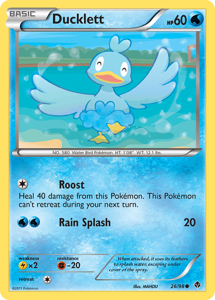 Ducklett — Emerging Powers Pokémon TCG card by MAHOU