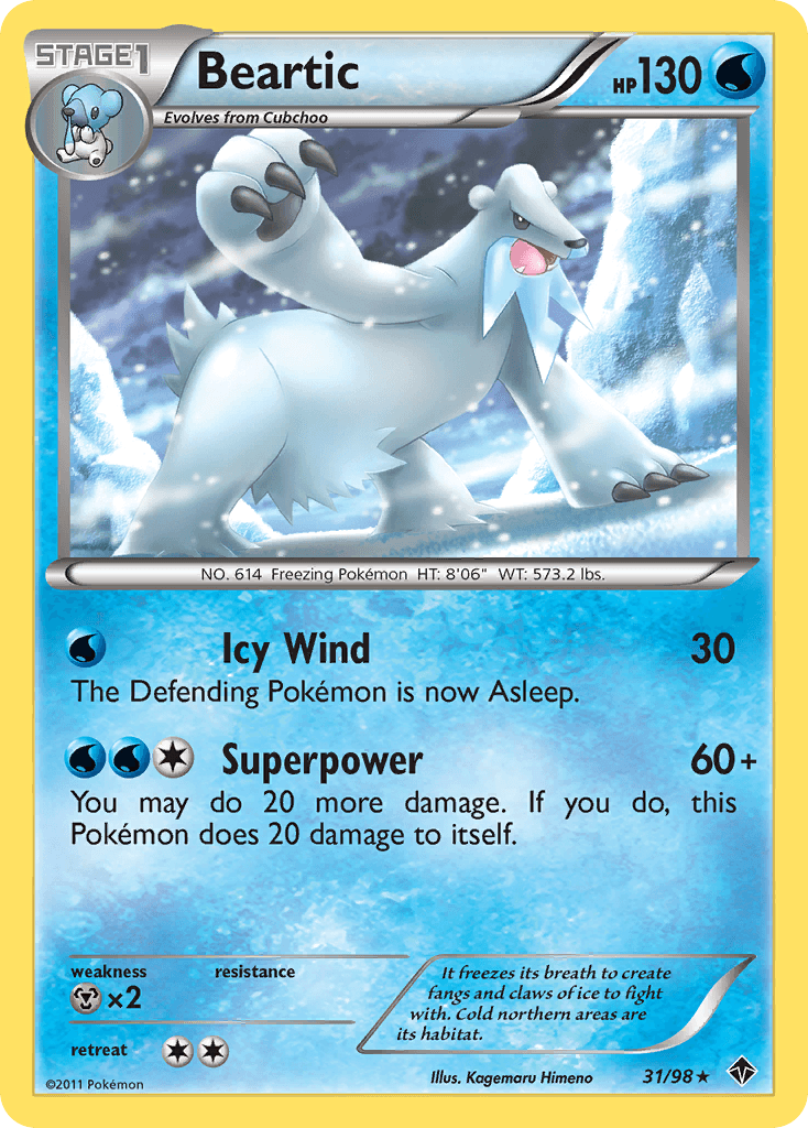Beartic (31) — Emerging Powers Pokémon TCG card by Kagemori Himeno