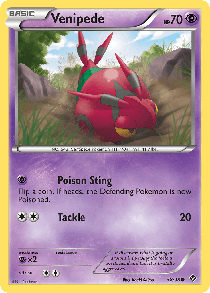 Venipede — Emerging Powers Pokémon TCG card by Kouki Saitou