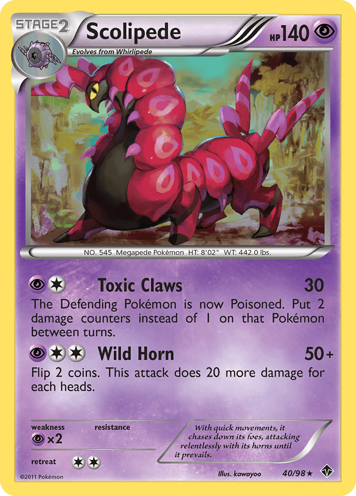 Scolipede — Emerging Powers Pokémon TCG card by kawayoo