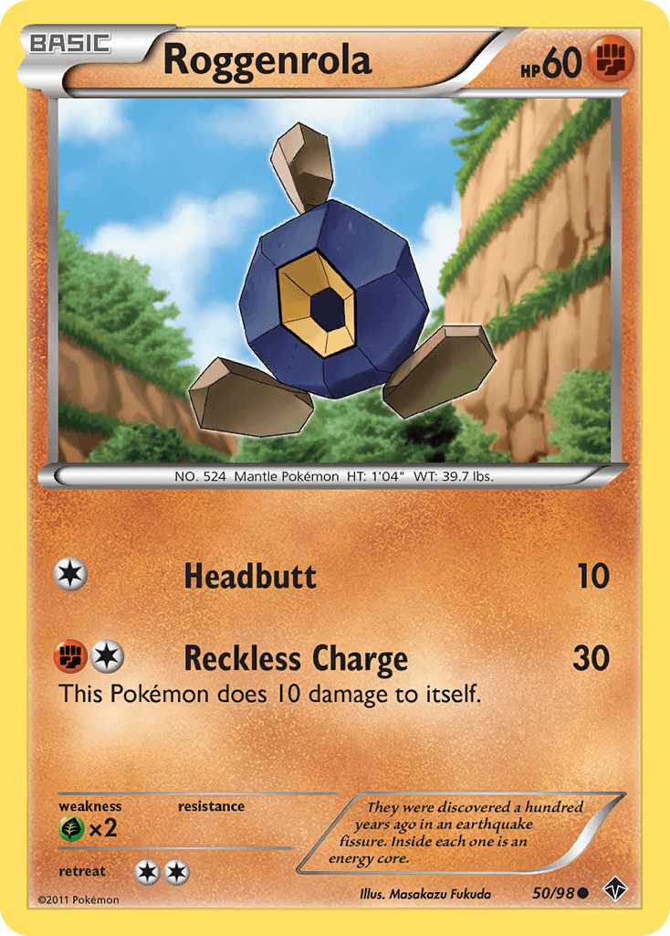 Roggenrola (50) — Emerging Powers Pokémon TCG card by Masakazu Fukuda