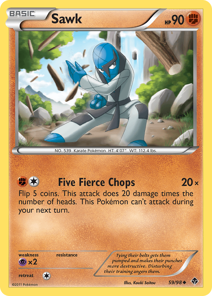 Sawk — Emerging Powers Pokémon TCG card by Kouki Saitou