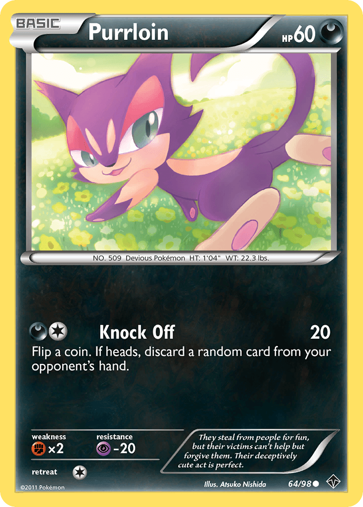 Purrloin — Emerging Powers Pokémon TCG card by Atsuko Nishida