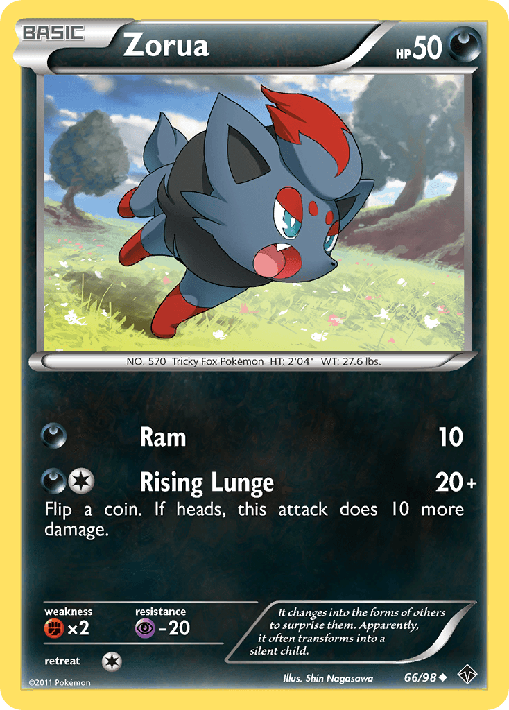 Zorua — Emerging Powers Pokémon TCG card by Shin Nagasawa