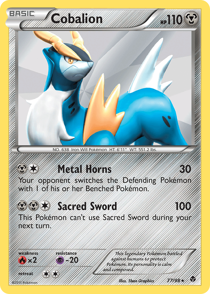 Cobalion — Emerging Powers Pokémon TCG card by 5ban Graphics
