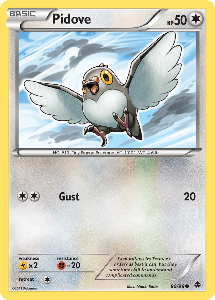 Pidove — Emerging Powers Pokémon TCG card by Naoki Saito