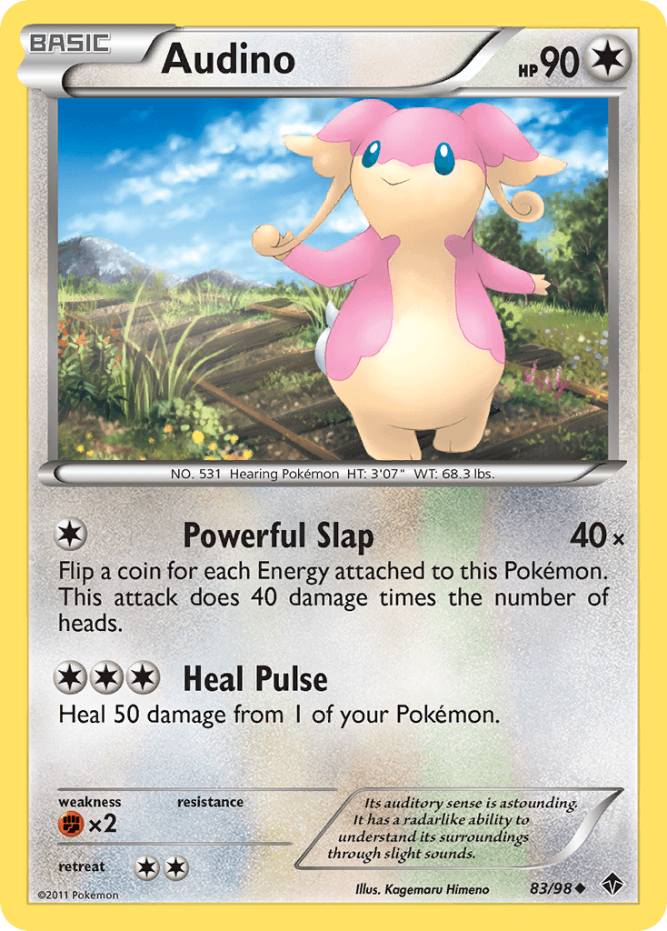 Audino — Emerging Powers Pokémon TCG card by Kagemaru Himeno