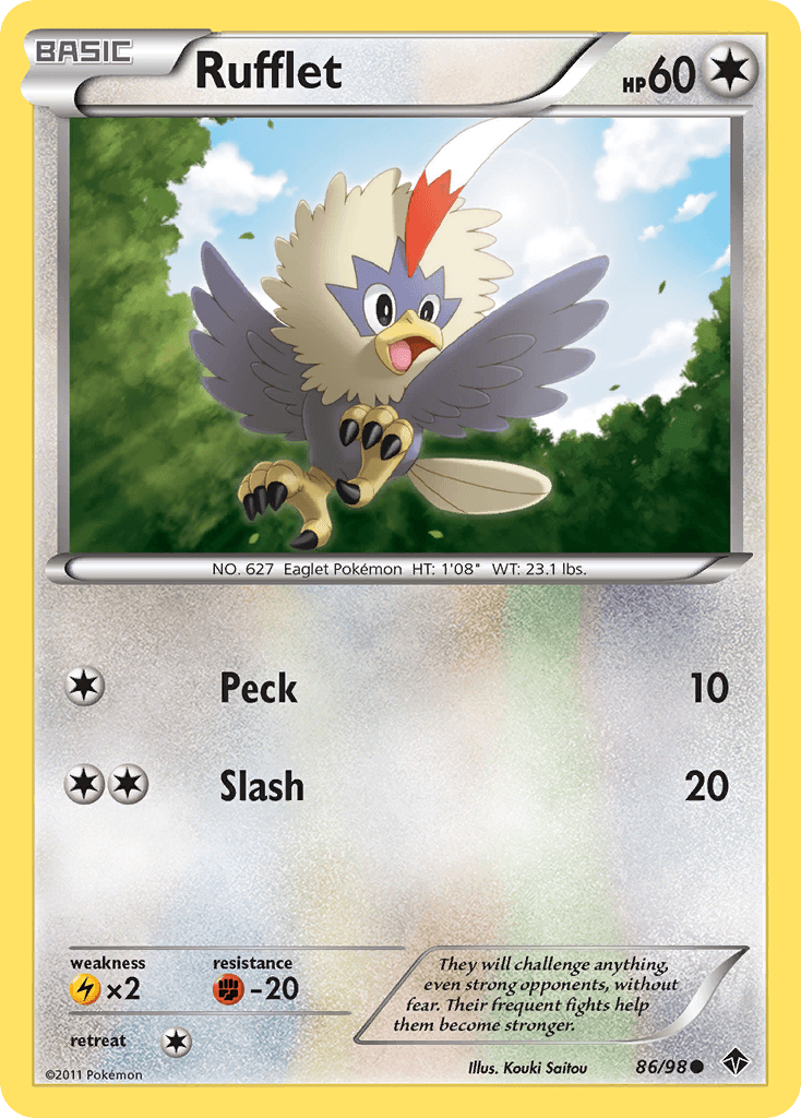 Rufflet (86) — Emerging Powers Pokémon TCG card by Kouki Saitou