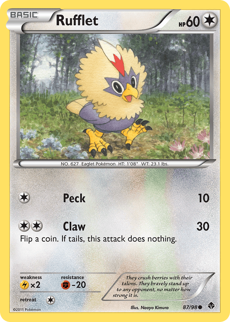 Rufflet (87) — Emerging Powers Pokémon TCG card by Nooyo Kimura