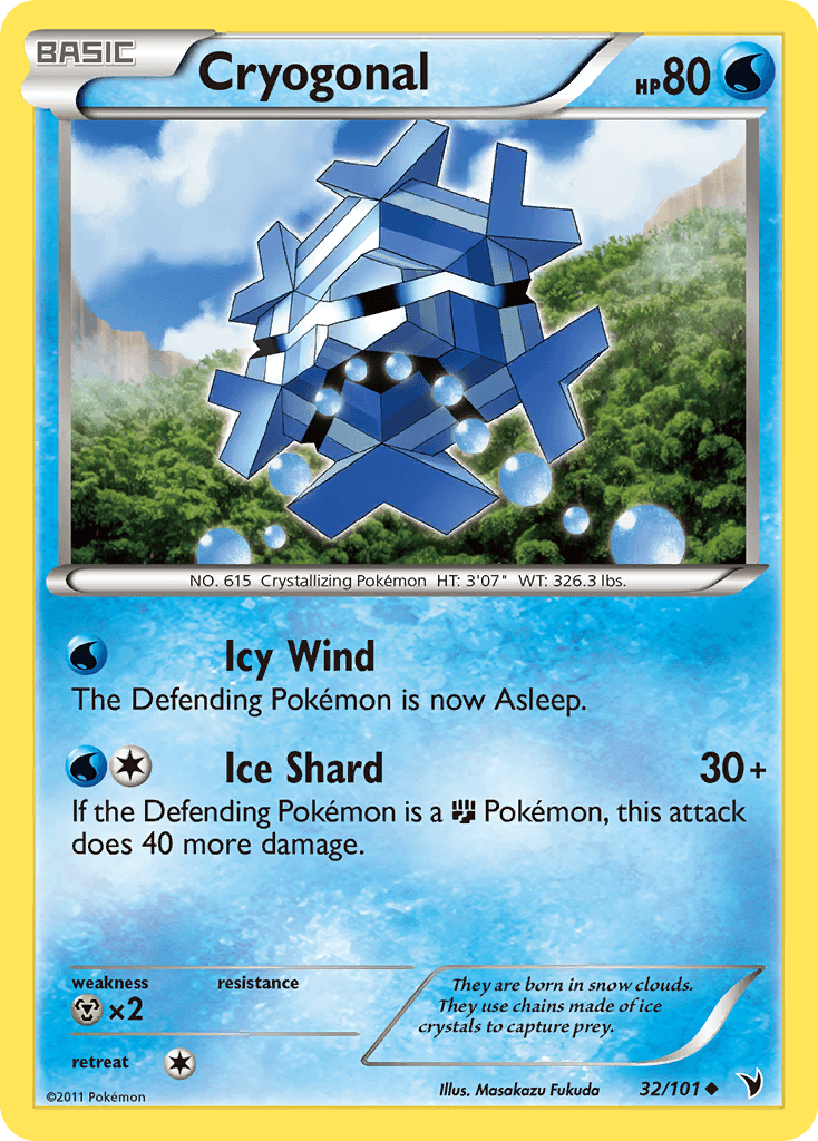 Cryogonal (32) — Noble Victories Pokémon TCG card by Masakazu Fukuda