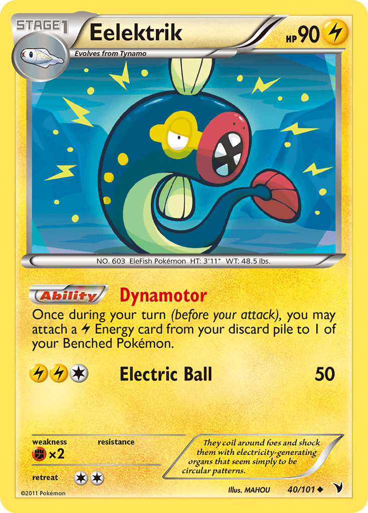 Eelektrik — Noble Victories Pokémon TCG card by MAHOU