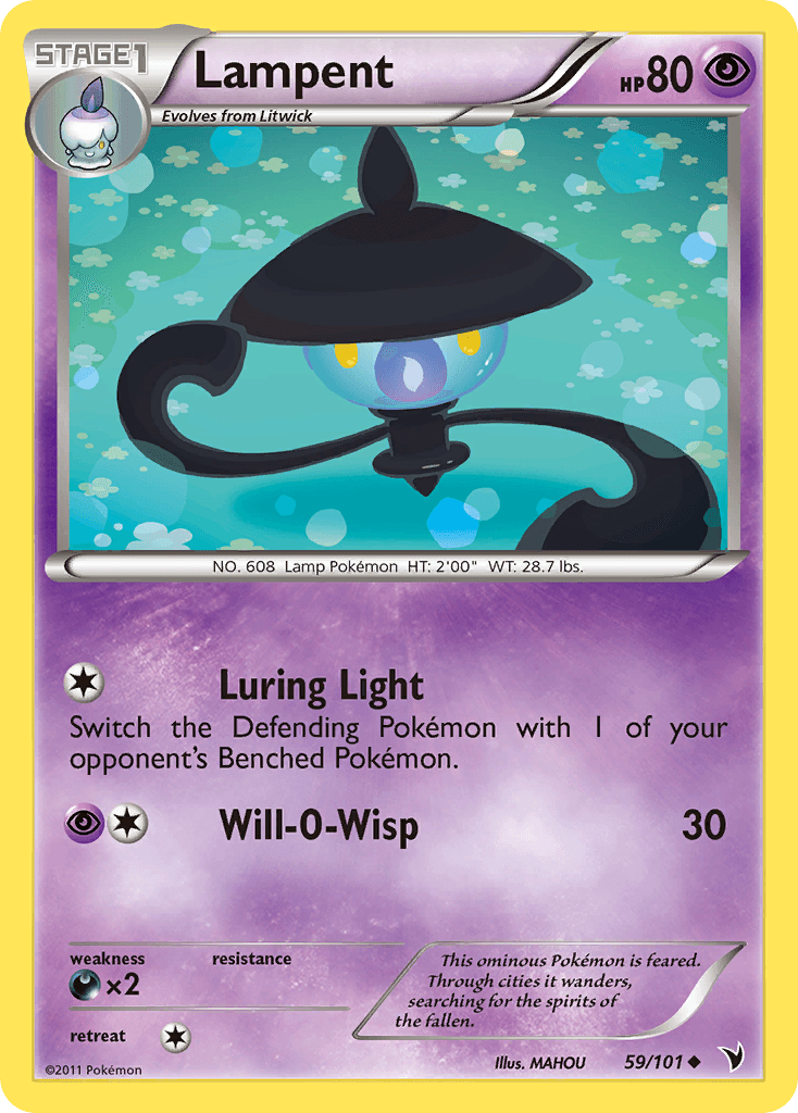 Lampent — Noble Victories Pokémon TCG card by MAHOU