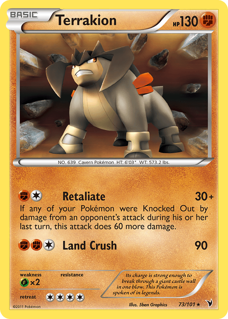 Terrakion — Noble Victories Pokémon TCG card by 5ban Graphics