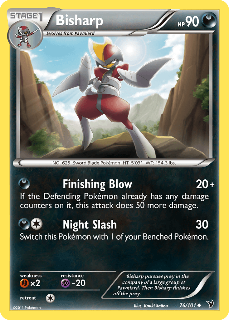 Bisharp (76) — Noble Victories Pokémon TCG card by Kouki Saitou