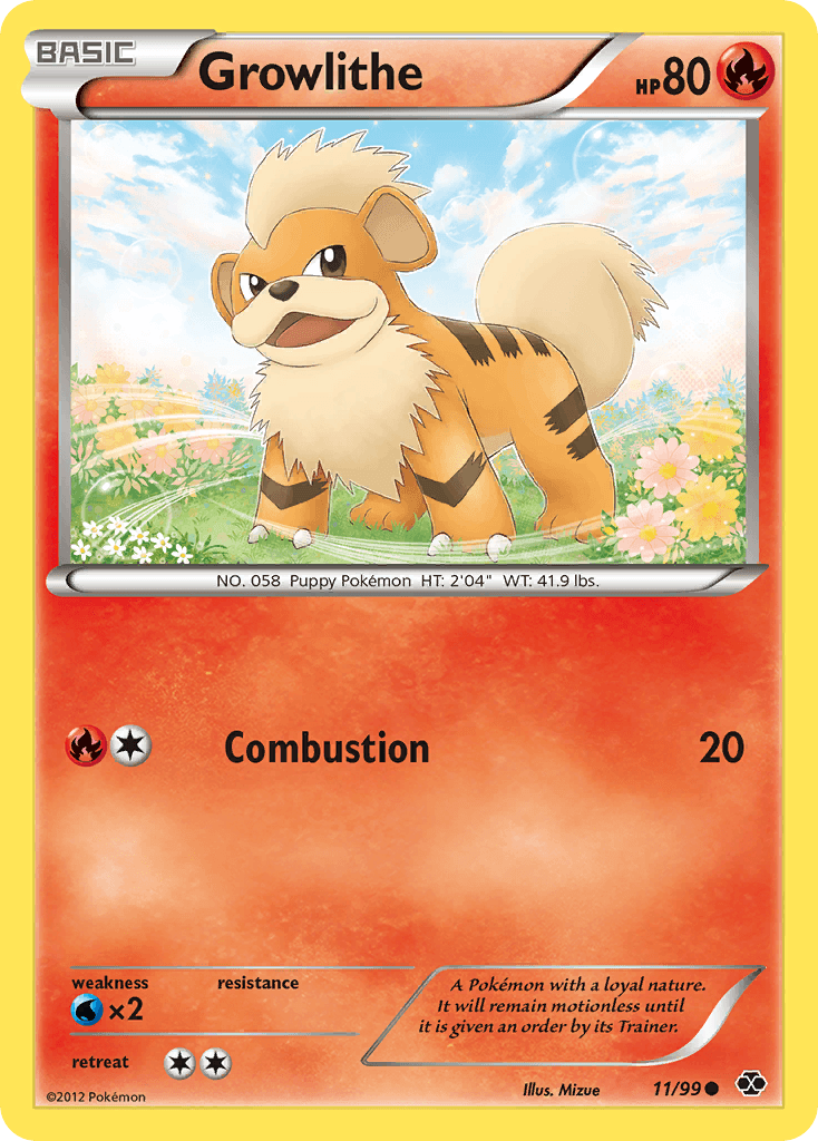 Growlithe (11) — Next Destinies Pokémon TCG card by Mizue