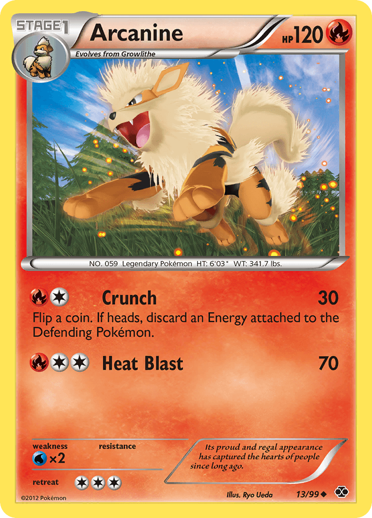 Arcanine (13) — Next Destinies Pokémon TCG card by Ryo Ueda