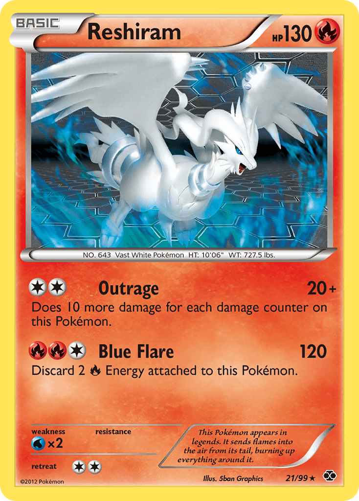 Reshiram — Next Destinies Pokémon TCG card by 5ban Graphics