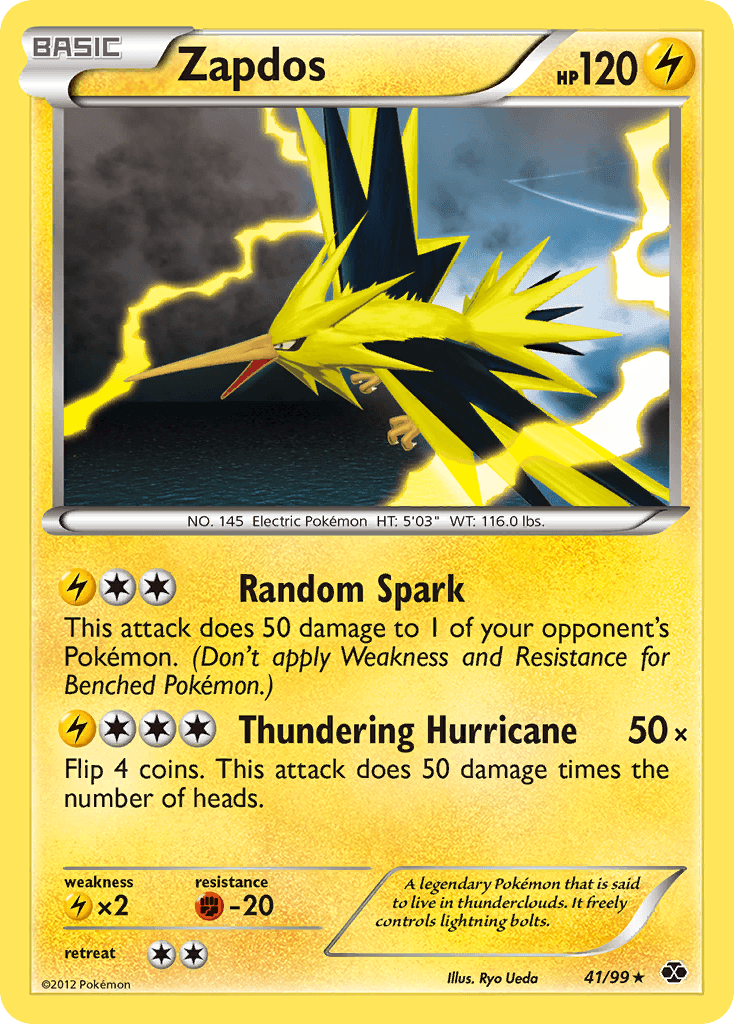 Zapdos — Next Destinies Pokémon TCG card by Ryo Ueda