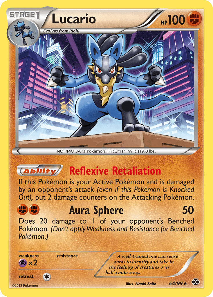 Lucario — Next Destinies Pokémon TCG card by Naoki Saito