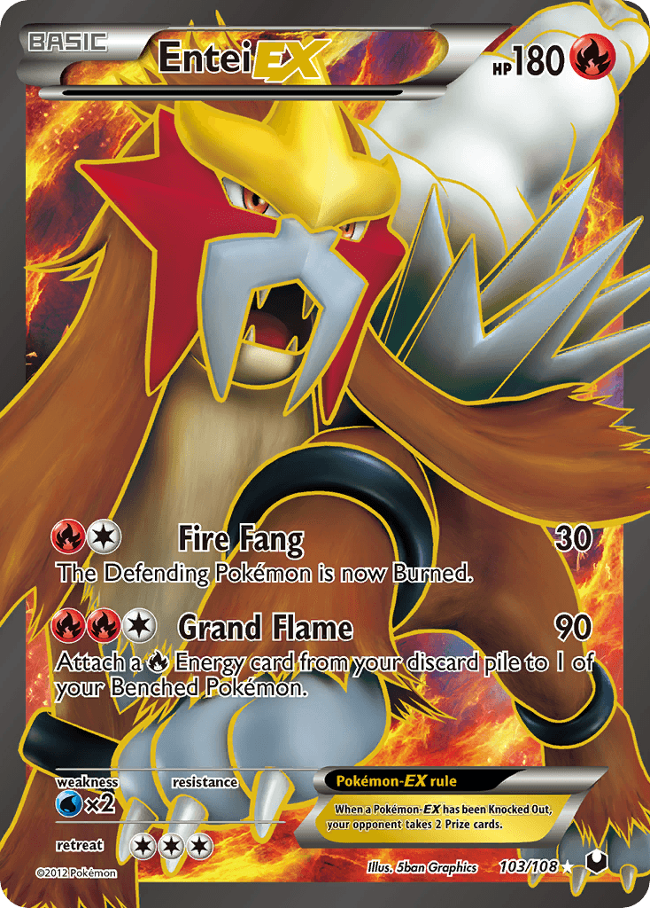 Entei-EX — Dark Explorers Pokémon TCG card by 5ban Graphics