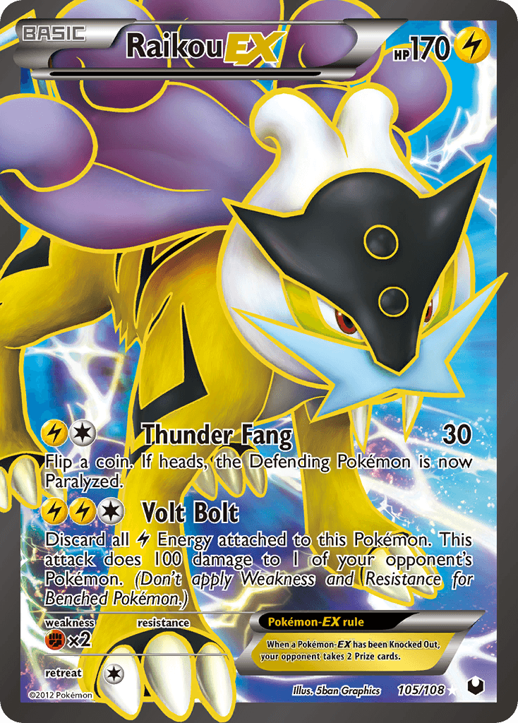 Raikou-EX — Dark Explorers Pokémon TCG card by 5ban Graphics