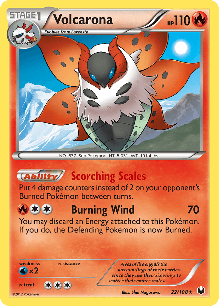 Volcarona — Dark Explorers Pokémon TCG card by Shin Nagasawa