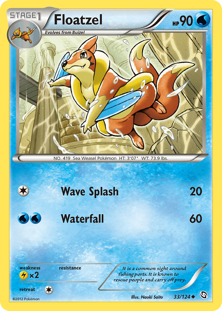 Floatzel — Dragons Exalted Pokémon TCG card by Naoki Saito