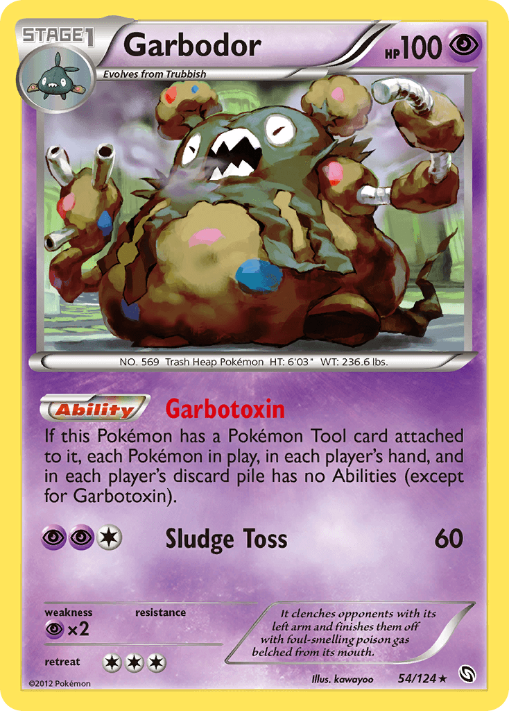 Garbodor — Dragons Exalted Pokémon TCG card by kawayoo