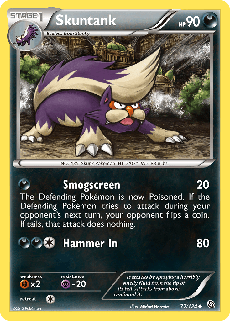 Skuntank — Dragons Exalted Pokémon TCG card by Midori Harada